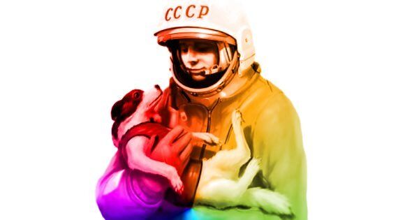 gagarin_dog.jpg Юрий Гагарин и собака Лайка