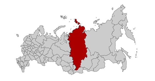 Красноярский край на карте России