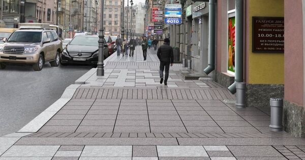 пандус во всю ширину тротуара